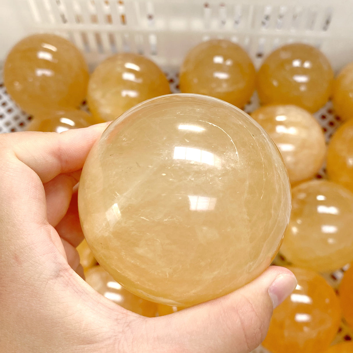 42 Pieces Yellow Calcite Spheres (Sea Freight Only)