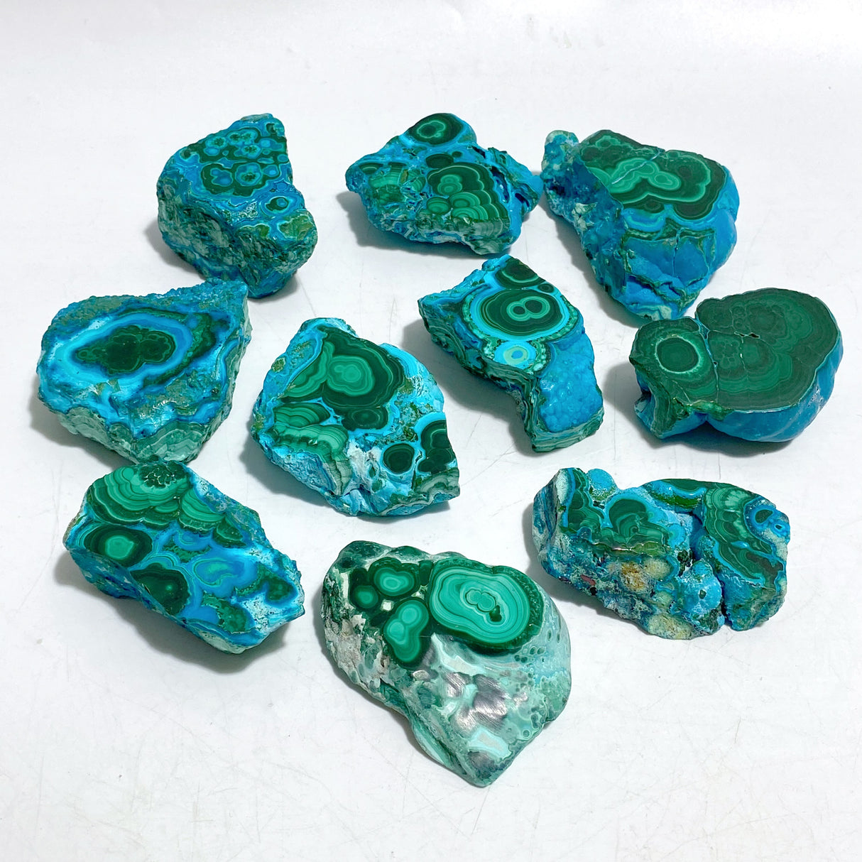 10 Pieces Beautiful Chrysocolla Mixed Malachite High Quality Specimen