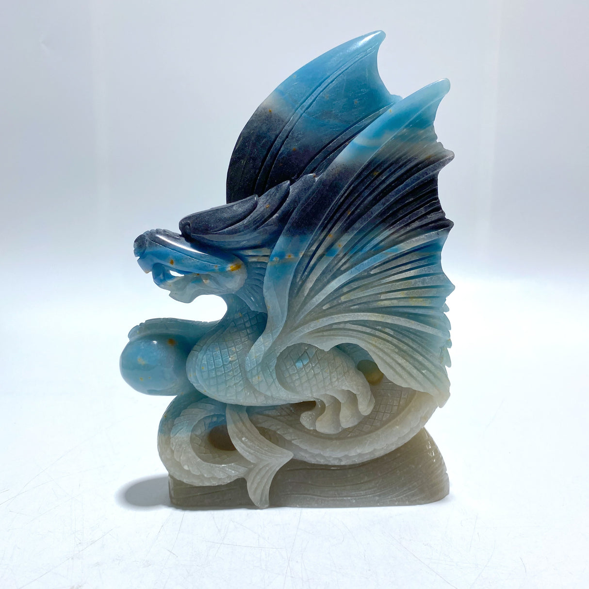 Large Trolleite Flying Dragon Carving