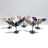 5 Pairs Flying Dragon Wing With Stand Chevron Amethyst Pink Agate