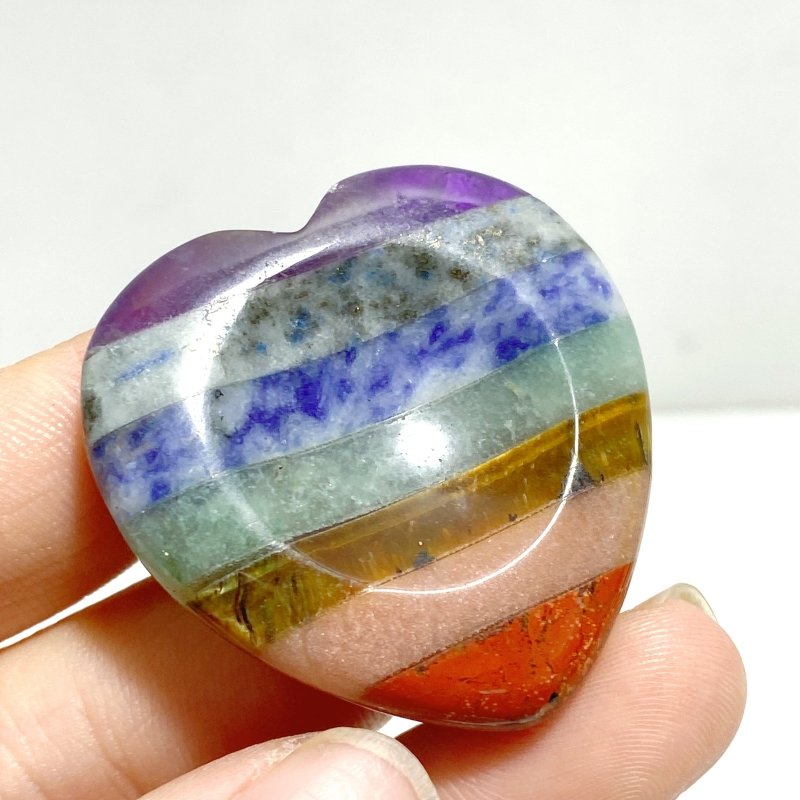 7 Chakra Heart Worry Stone Wholesale - Wholesale Crystals