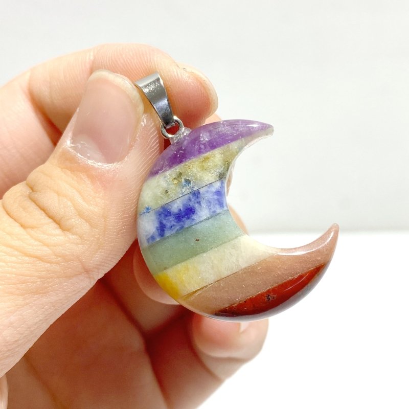 7 Chakra Moon Pendants Wholesale - Wholesale Crystals