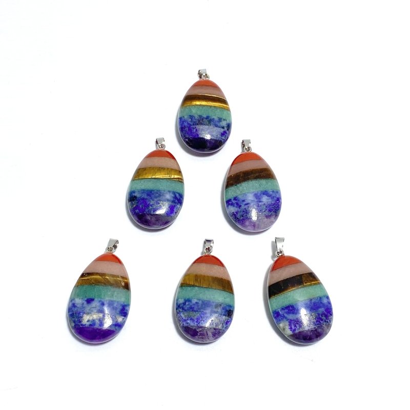 7 Chakra Waterdrop Pendants Wholesale - Wholesale Crystals