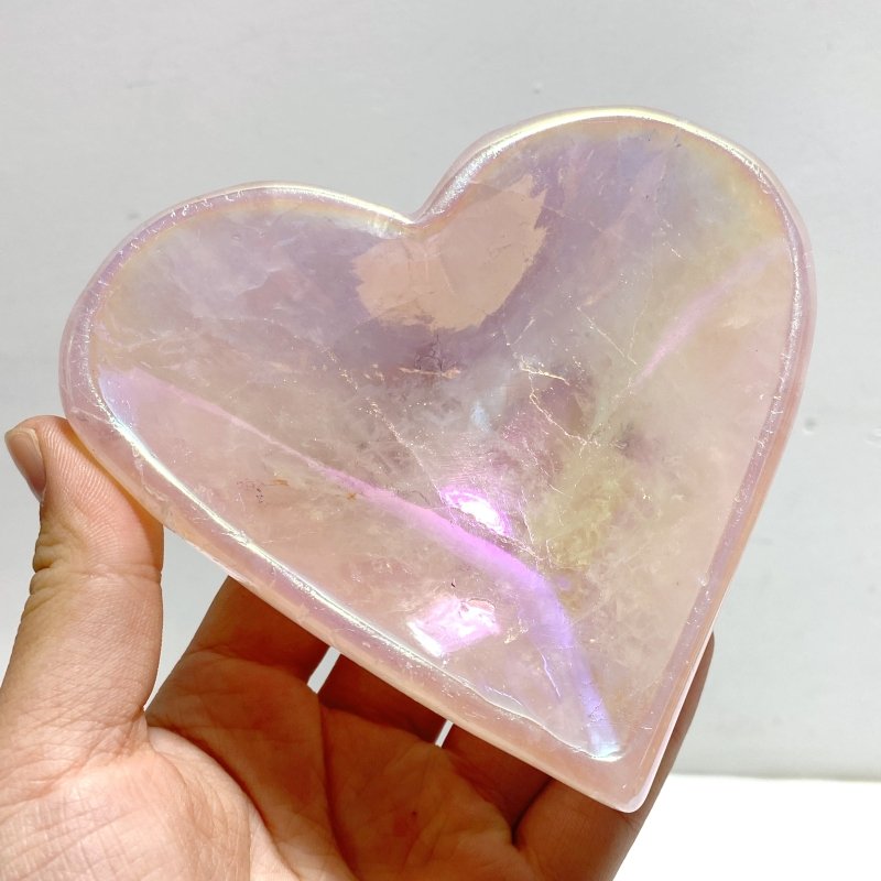 7 Pieces Aura Rose Quartz Bowl Carving - Wholesale Crystals