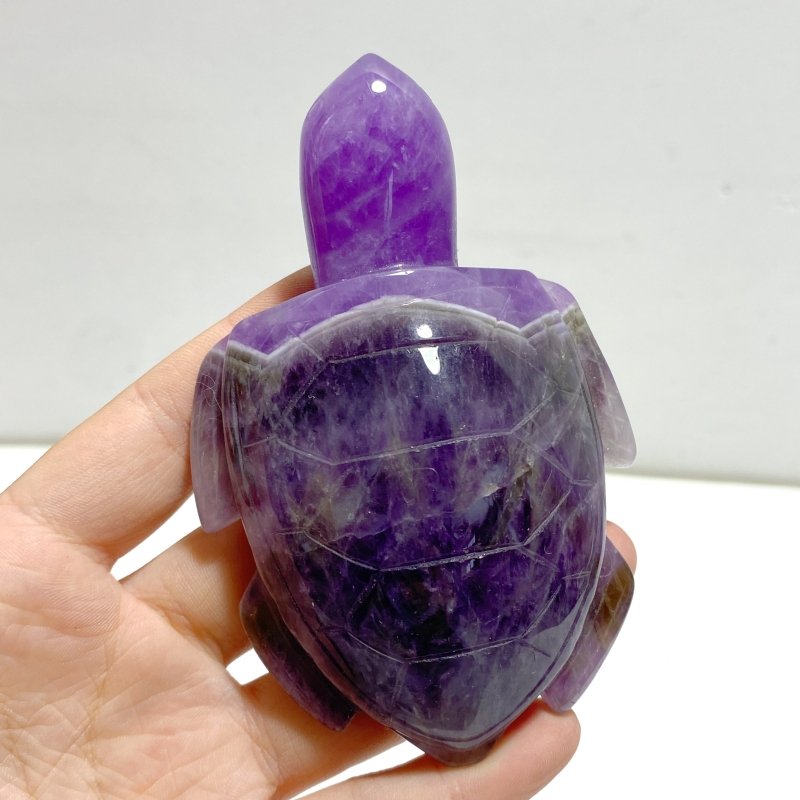 7 Pieces Chevron Amethyst Sea Turtles Carving - Wholesale Crystals