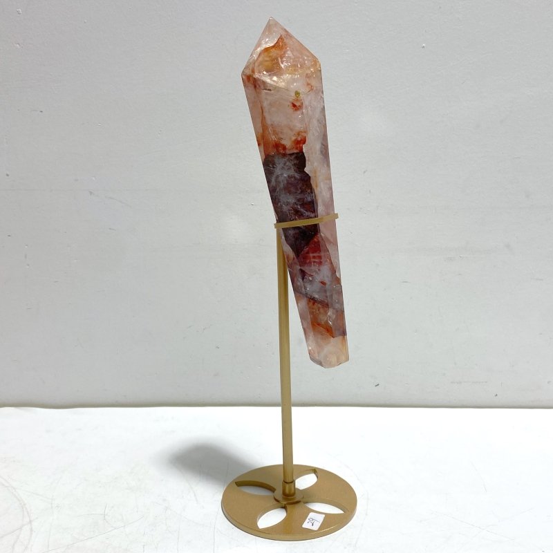 7 Pieces Fire Quartz Point Magic Scepter Wand With Stand - Wholesale Crystals