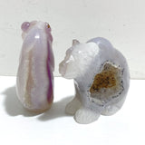 7 Pieces Geode Druzy Agate Bear Carving - Wholesale Crystals
