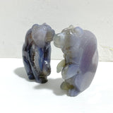 7 Pieces Geode Druzy Agate Bear Carving - Wholesale Crystals