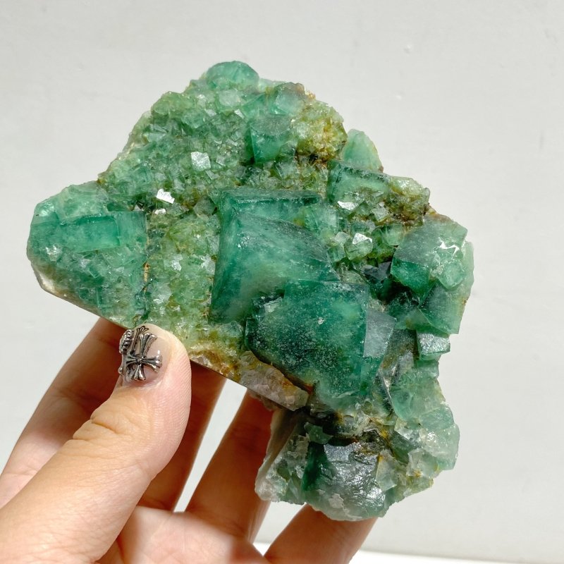 7 Pieces Green Fluorite Specimen Cubic Raw Stone -Wholesale Crystals