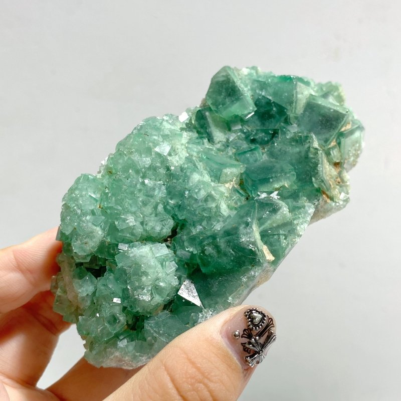 7 Pieces Green Fluorite Specimen Cubic Raw Stone -Wholesale Crystals
