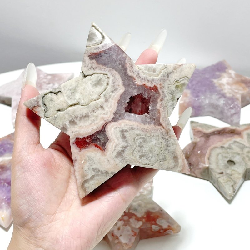 7 Pieces Large Beautiful Agate Star - Wholesale Crystals