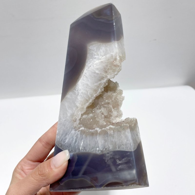 7 Pieces Large Druzy Geode Agate Points - Wholesale Crystals