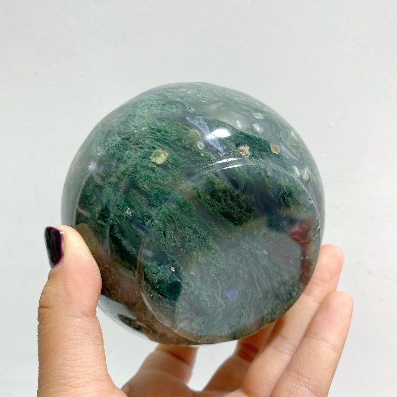 7 Pieces Moss Agate Bowl Carving - Wholesale Crystals