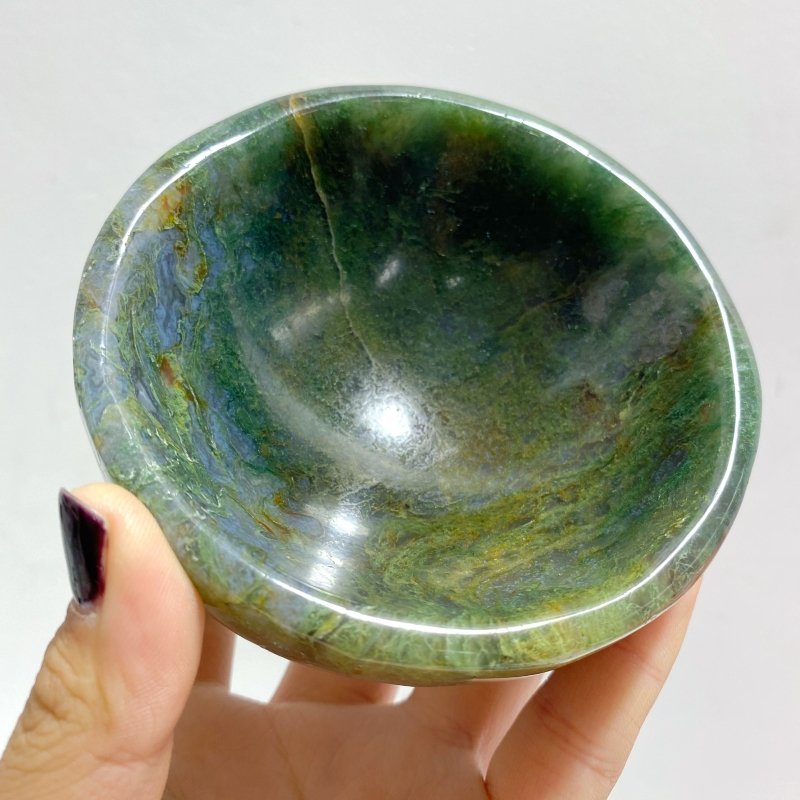7 Pieces Moss Agate Bowl Carving - Wholesale Crystals