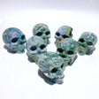 7 Pieces Moss Agate Skull Carving - Wholesale Crystals