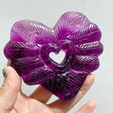 7 Pieces Rainbow Fluorite Heart Carving With Stand -Wholesale Crystals