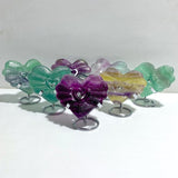7 Pieces Rainbow Fluorite Heart Carving With Stand -Wholesale Crystals