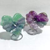 7 Pieces Rainbow Fluorite Heart Carving With Stand -Wholesale Crystals