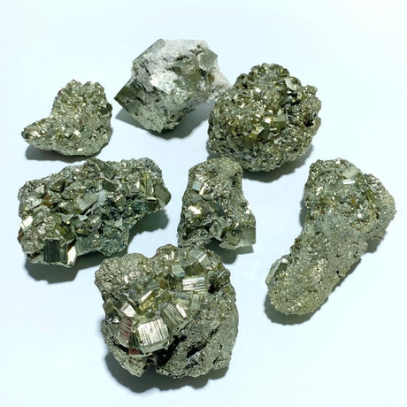 7 Pieces Raw Pyrite Mineral Specimen - Wholesale Crystals