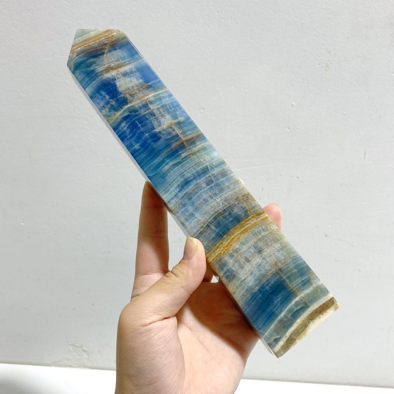 7 Pieces Tall High Quality Blue Onyx Four-sided Tower Point -Wholesale Crystals