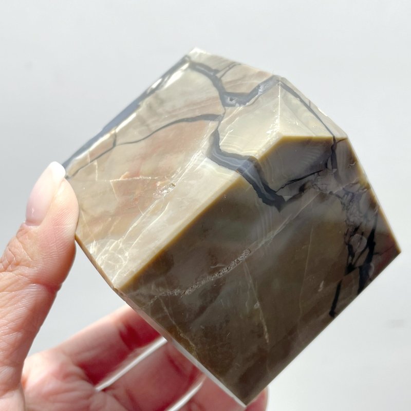 7 Pieces Volcanic Agate Standable Cube (UV - Reactive) - Wholesale Crystals