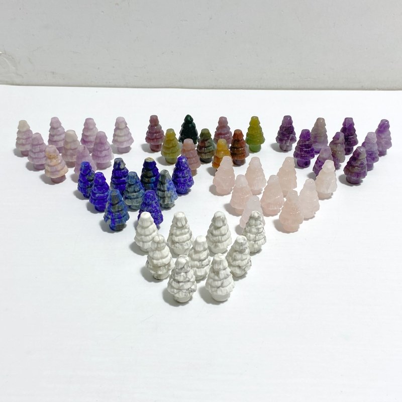 7 Types Christmas Tree Carving Wholesale Green Aventurine Rose Quartz -Wholesale Crystals