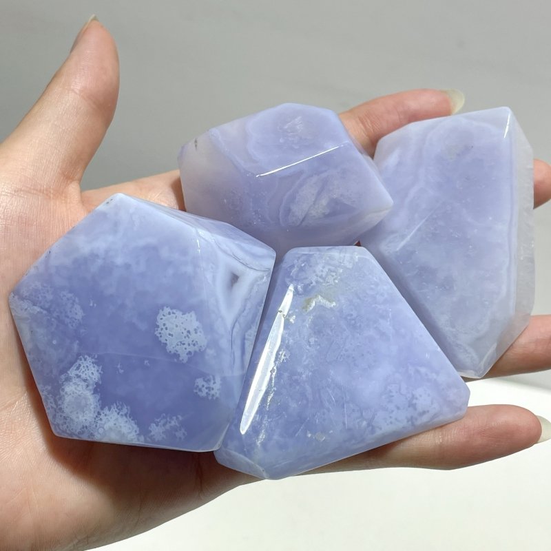 70 Pieces Polished Blue Chalcedony Free Form - Wholesale Crystals