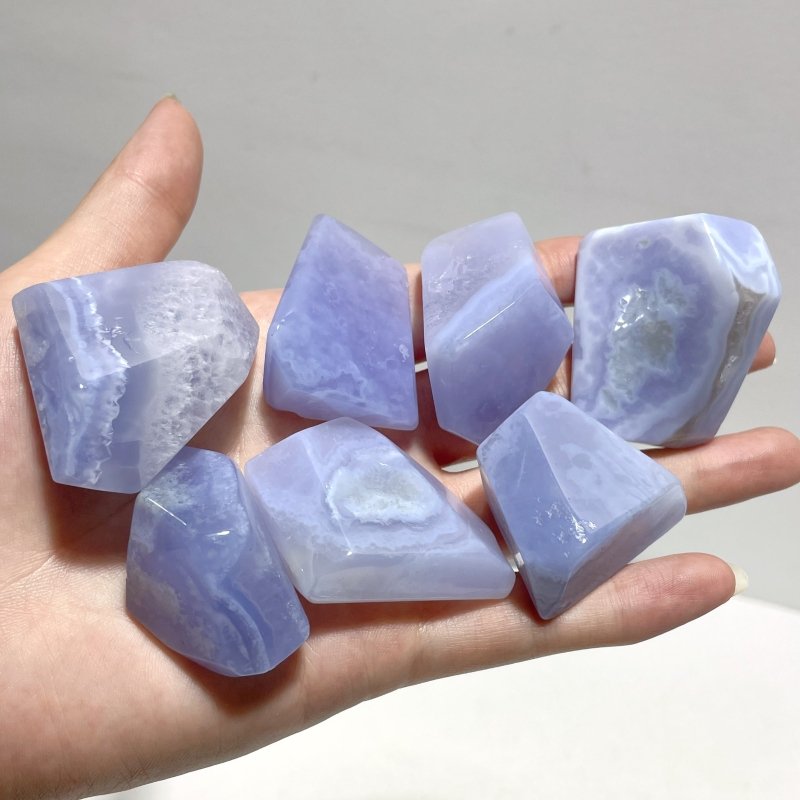 70 Pieces Polished Blue Chalcedony Free Form - Wholesale Crystals