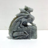 Beautiful Labradorite Flying Dragon Castle Carving