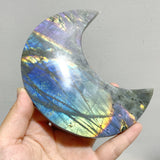 16 Pieces Beautiful Large Labradorite Moon Carving