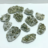 11 Pieces Pyrite Mixed Clear Quartz Cluster Specimen For Collection