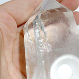 Large Clear Quartz Point Raw Bottom With Stand