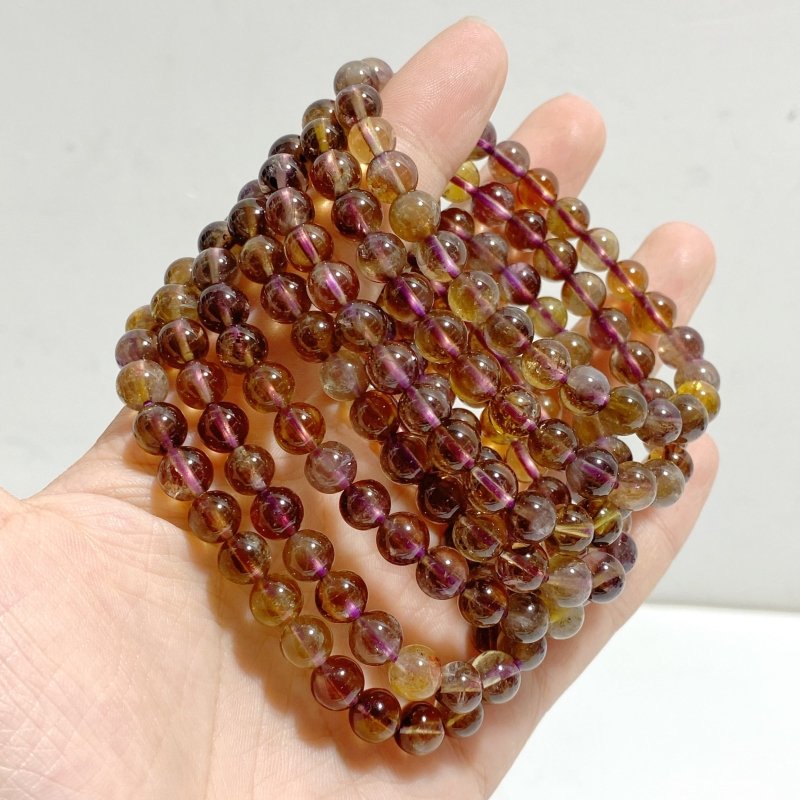 8 Pieces 7mm Ametrine Bracelets -Wholesale Crystals