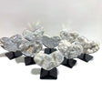 8 Pieces Aura Quartz Cluster Heart With Stand 2 - Wholesale Crystals