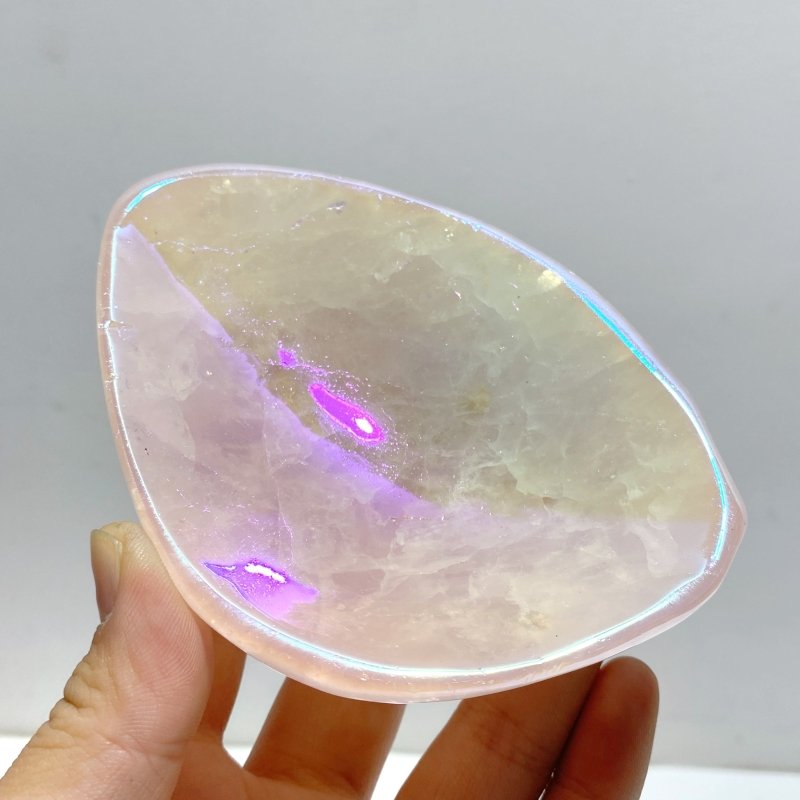 8 Pieces Aura Rose Quartz Bowl Carving - Wholesale Crystals