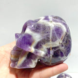 8 Pieces Chevron Amethyst Skull Carving - Wholesale Crystals