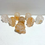 8 Pieces Hematoid Quartz Golden Fire Quartz Skull Carving - Wholesale Crystals