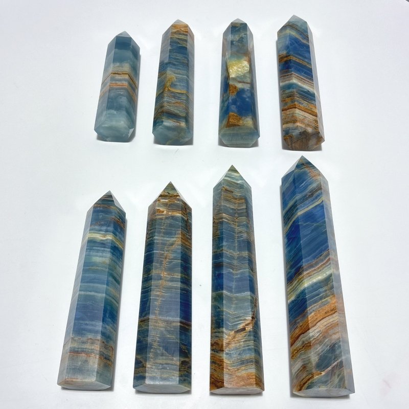 8 Pieces High Quality Blue Onyx Tower 5.3 - 8.6in(13.5 - 22cm) - Wholesale Crystals
