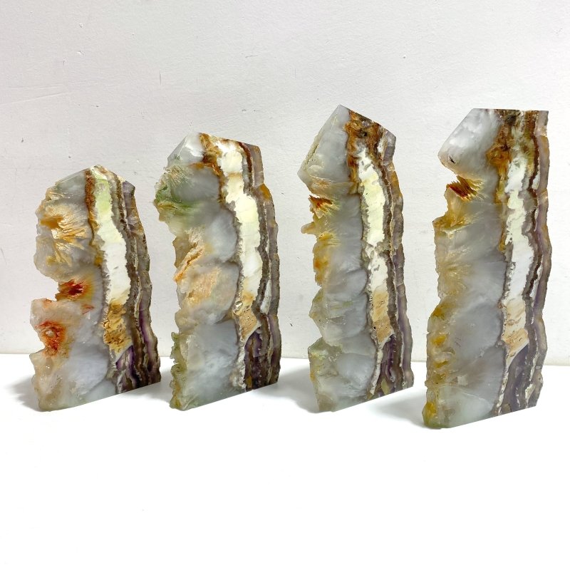 8 Pieces Large Fluorite Mixed Pyrite Point - Wholesale Crystals