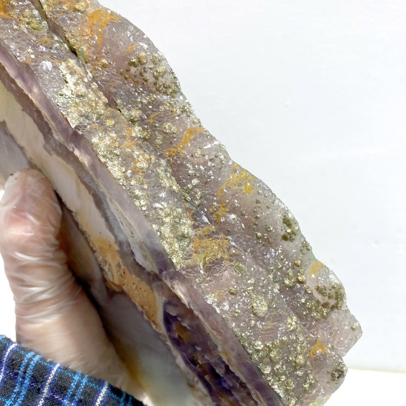 8 Pieces Large Fluorite Mixed Pyrite Point - Wholesale Crystals