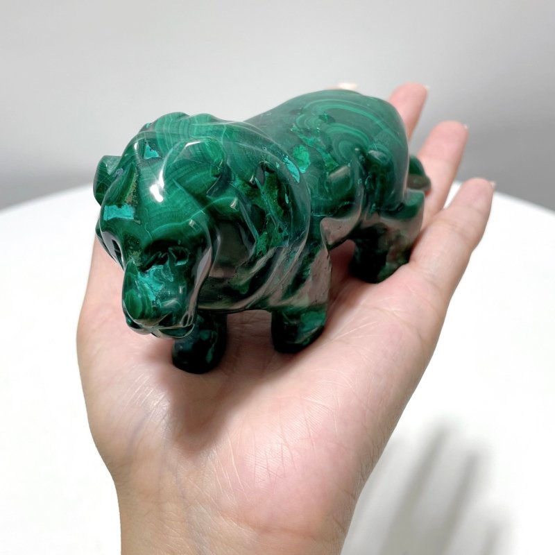 8 Pieces Malachite Animals Carving - Wholesale Crystals