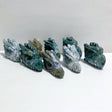 8 Pieces Moss Agate Dragon Head Carving Closeout -Wholesale Crystals