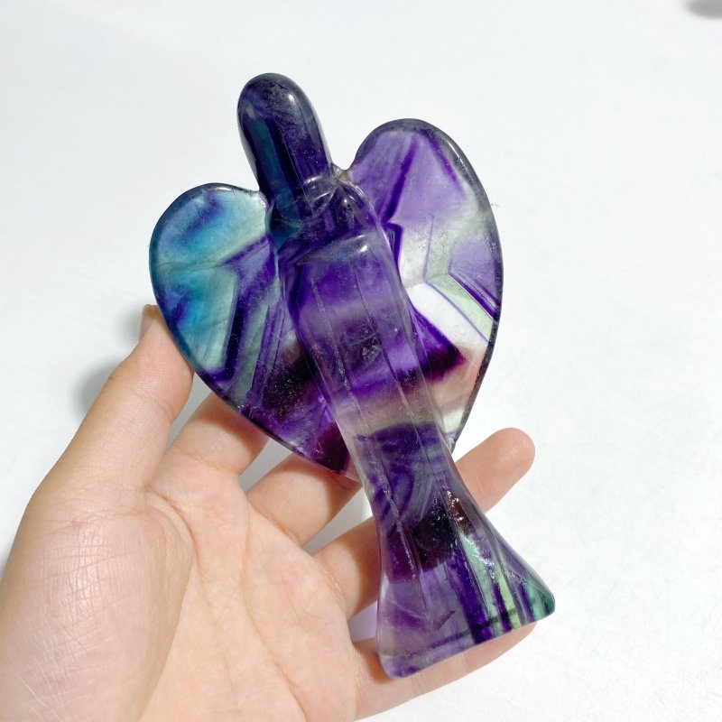 8 Pieces Rainbow Fluorite Angel Carving - Wholesale Crystals