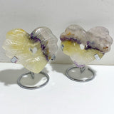 8 Pieces Rainbow Fluorite Heart With Stand -Wholesale Crystals