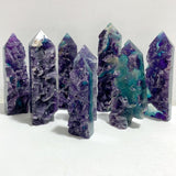 8 Pieces Rainbow Fluorite Raw Side Four-sided Tower -Wholesale Crystals