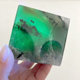8 Pieces Volcanic Agate Standable Cube (UV - Reactive) - Wholesale Crystals