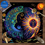 8 Vintage Rune Pentagram Tarot Tablecloth - Wholesale Crystals