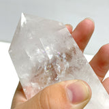 Large Clear Quartz Tower Point With Stand With Rainbow