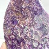 Large Charoite Moon Carving With Stand #11
