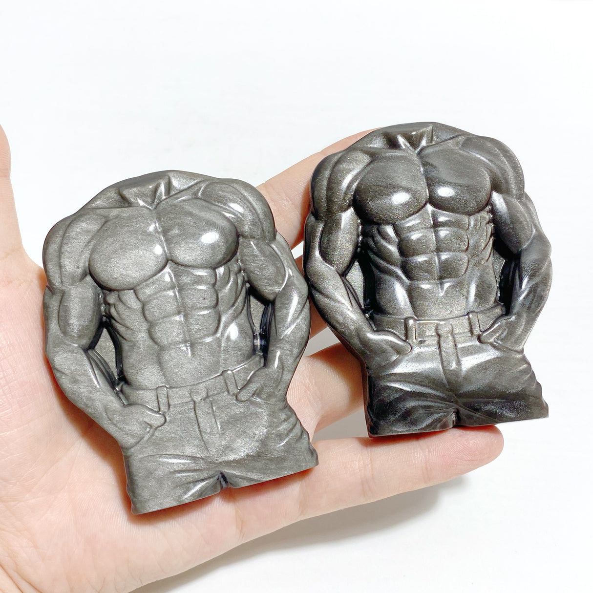 Silver Sheen Obsidian Male Body Carving Wholesale